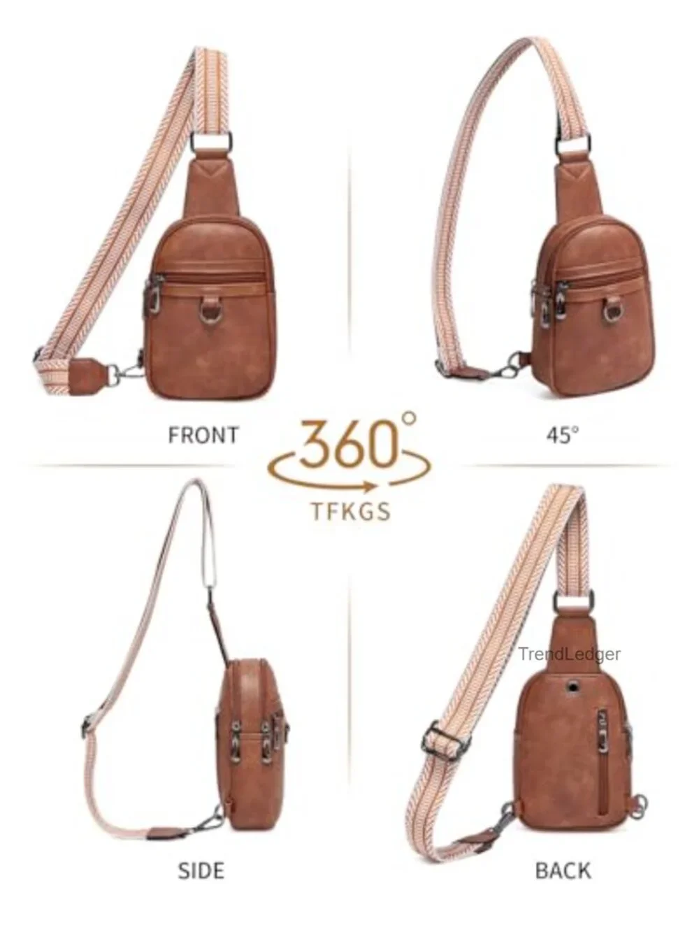 Small Sling Bag Crossbody Fanny Pack Vegan PU Leather Women's Travel Purse